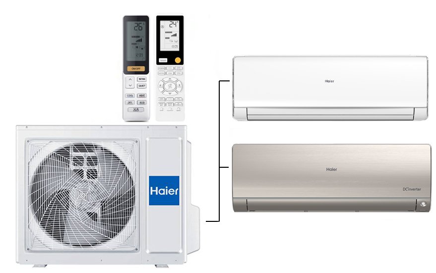 Мульти сплит-система на 2 комнаты 35+70 м2 Haier Lightera AS12NS6ERA-W+Flexis SM AS70S2SF2FA-G/3U70S2SR5FA c Wi-Fi модулем ESP32 — изображение 7