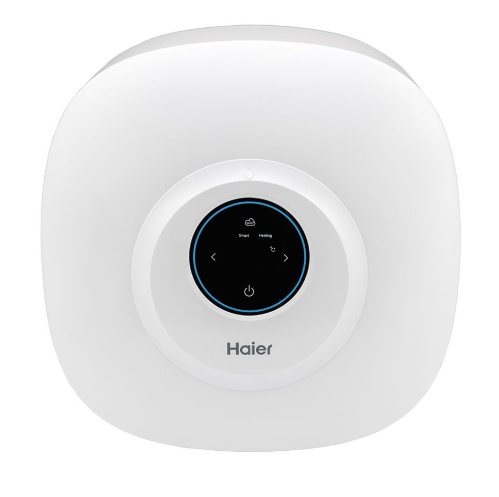 Накопительный электрический водонагреватель Haier ES15V-EQ1 над раковиной