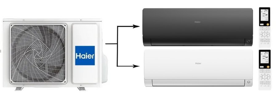 Мульти сплит-система на 2 комнаты 25+25 м2 Haier AS25S2SF2FA-W+AS25S2SF2FA-B/2U40S2SM1FA Flexis Super Match — изображение 7