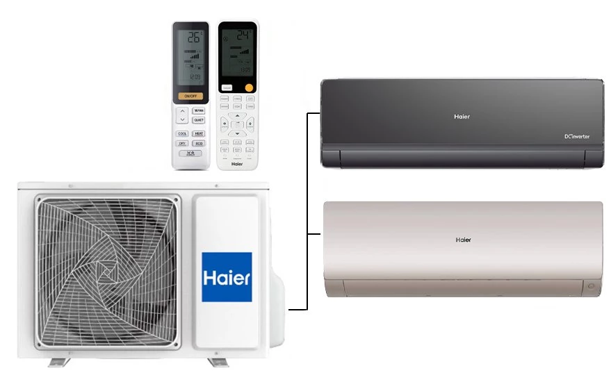Мульти сплит-система на 2 комнаты 35+35 м2 Haier Lightera AS12NS6ERA-B+Flexis SM AS35S2SF3FA-G/2U40S2SM1FA c Wi-Fi модулем ESP32 — изображение 5