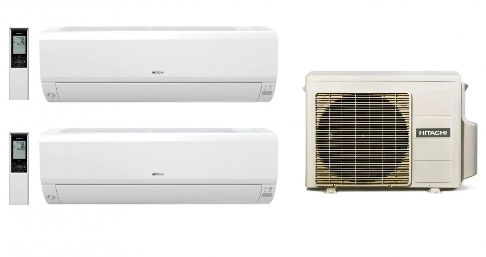 Мульти сплит-система на 2 комнаты 25+25 м2 Hitachi 2xRAK-25RPE/RAM-40NP2E Multizone Premium — изображение 4